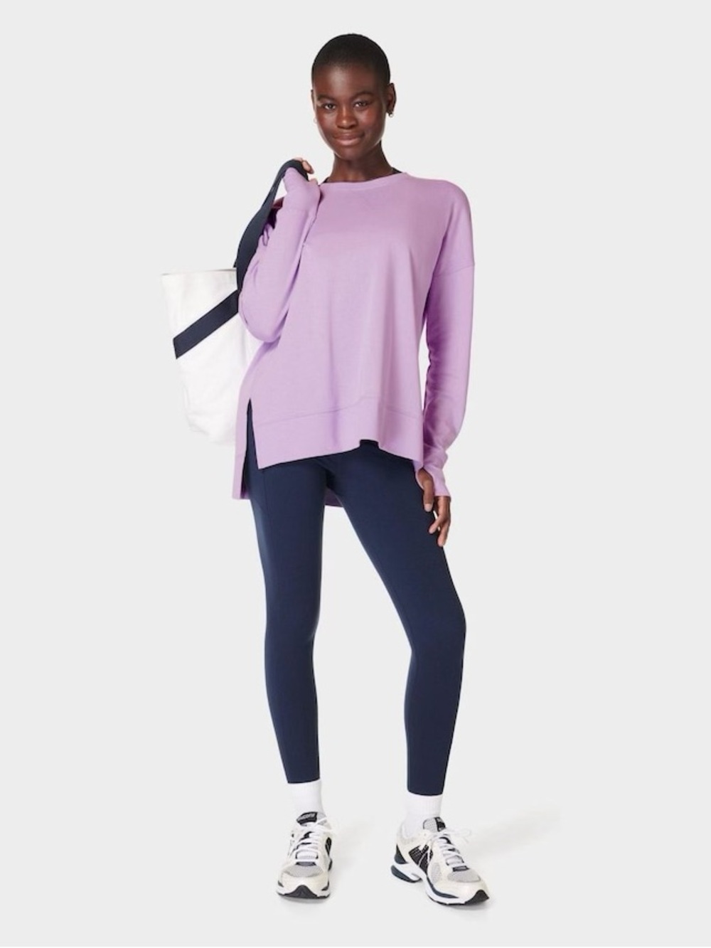 NWT Sweaty Betty After Class Split Sweatshirt in Aeon Purple, XXS